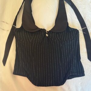 Jaded London Black Pinstripe Blouse